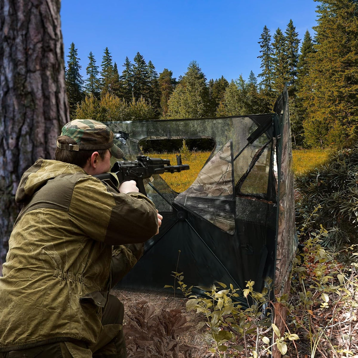 Hunting Blind 3-Panel Ground Blind with Carrying Bag Portable Hunting Ground Blinds for Deer Waterfowl Turkey Hunting