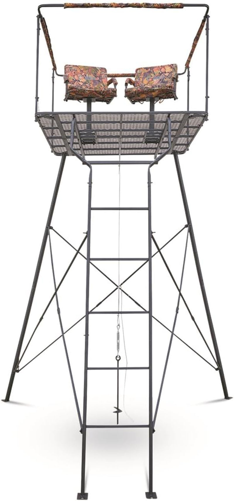 12' Hunting Climbing Tree Stand Tower with Ladder, 2 Person Treestand, Hunting Gear, Equipment, and Accessories