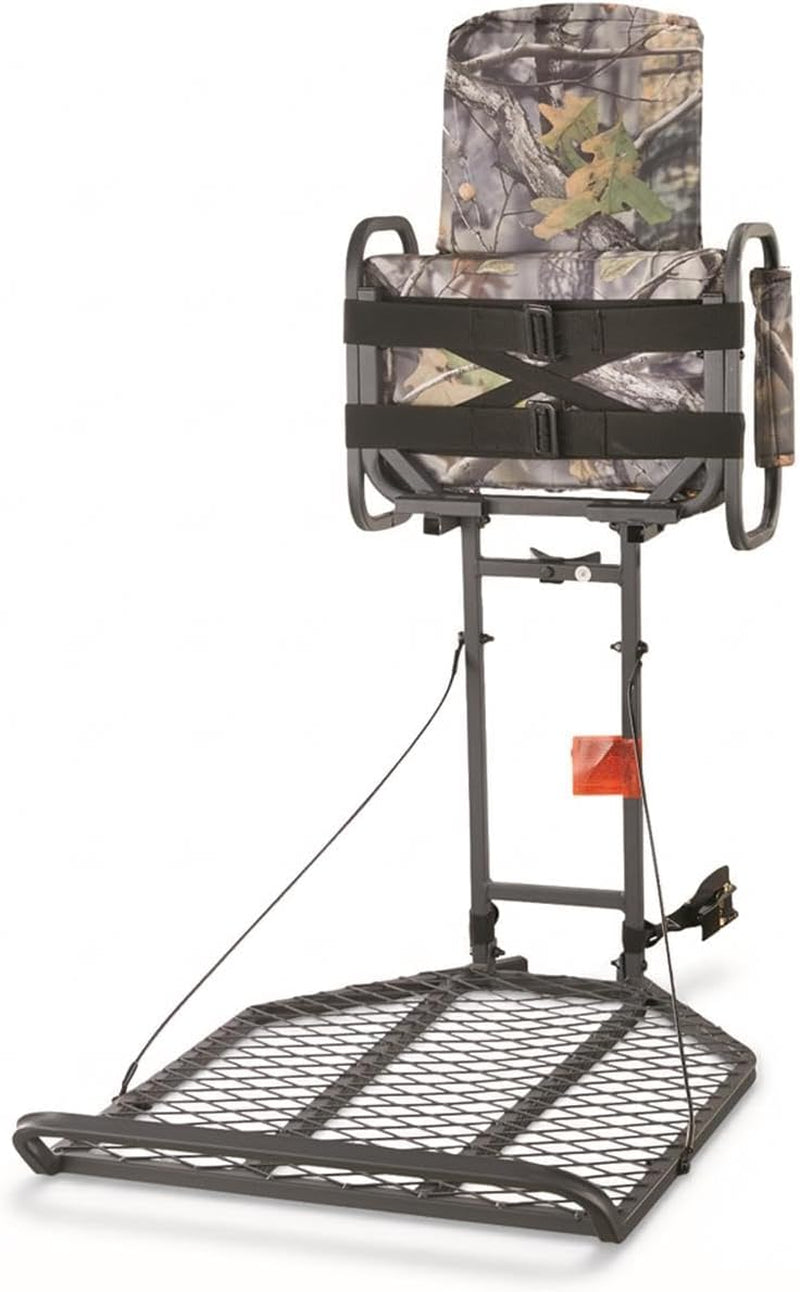 Deluxe Hang-On Tree Stand Chair for Hunting Cushion Seat Hunt Gear Equipment Accessories, Camo