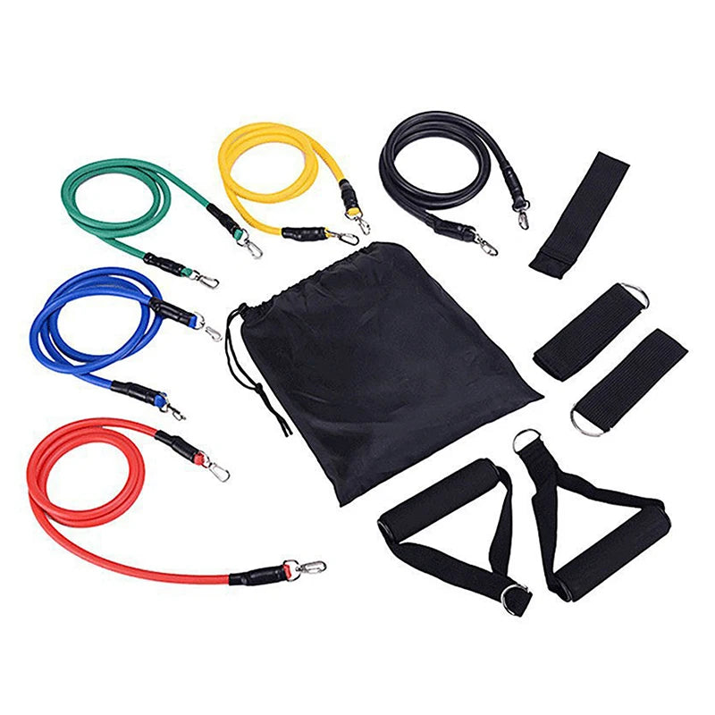 11 Piece Set of Muscle Training Straps, Multifunctional Fitness Tension Strap, Fitness Tension Training Harness, Elastic Rope