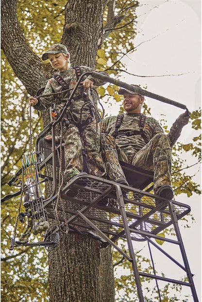17' 2-Man Ladder Tree Stand Climbing Hunt Seat, Hunting Gear Equipment Accessories