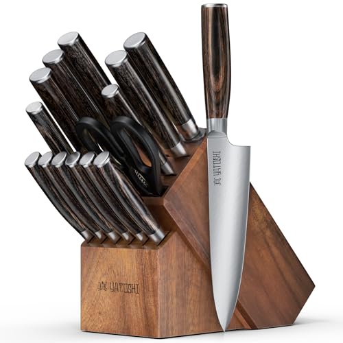 Yatoshi Knives Kitchen Knife Set with Block CLA1