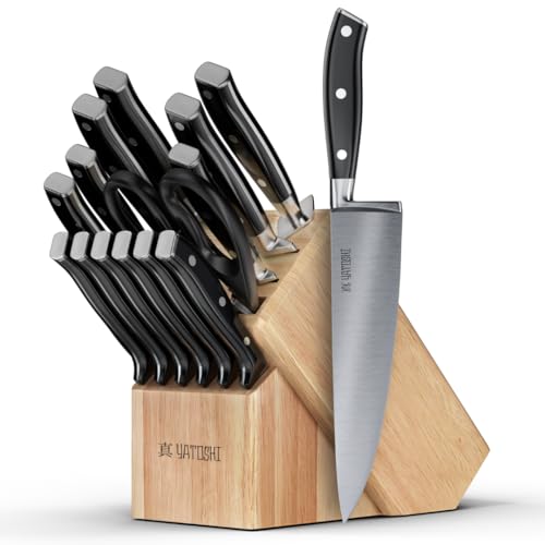 Yatoshi Knives Kitchen Knife Set with Block CLA1