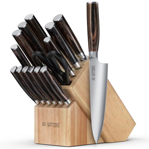 Yatoshi Knives Kitchen Knife Set with Block CLA1