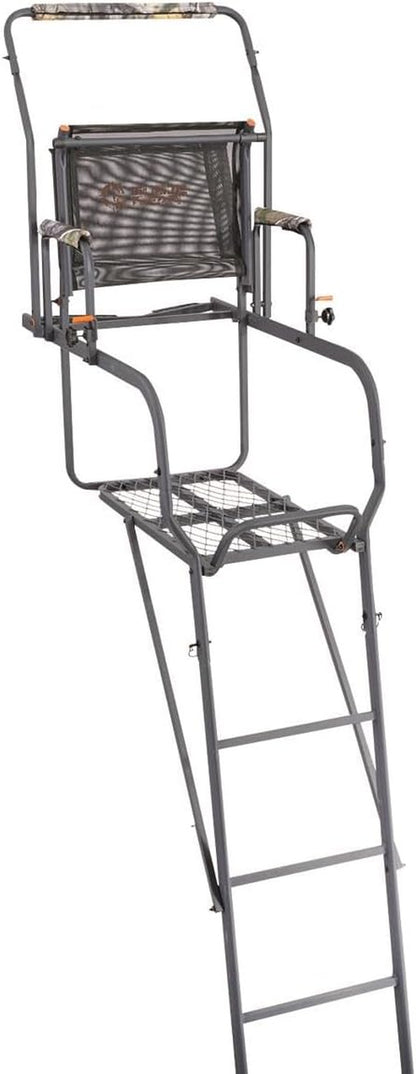 15.5' Ladder Tree Stand for Hunting with Mesh Seat, Hunting Gear, Equipment, and Accessories
