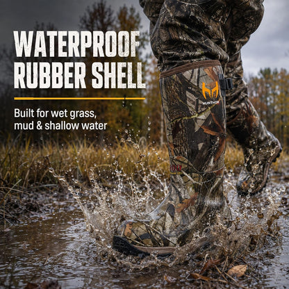 Rubber Hunting Boots for Men, 800G Insulation with EVA Midsole