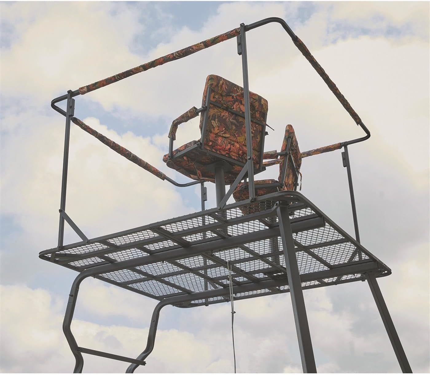 12' Hunting Climbing Tree Stand Tower with Ladder, 2 Person Treestand, Hunting Gear, Equipment, and Accessories