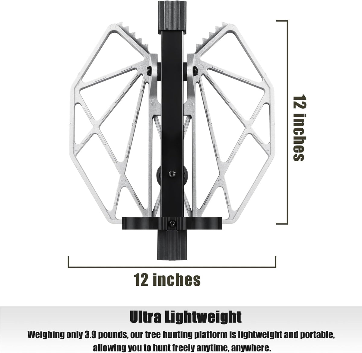 Saddle Hunting Platform: Cast Aluminum Tree Saddle Platform, Lightweight Hunting Saddle Platform, Fully Adjustable Reliable Silent 12''X12'' Hunting Platform, Saddle Hunting Accessories