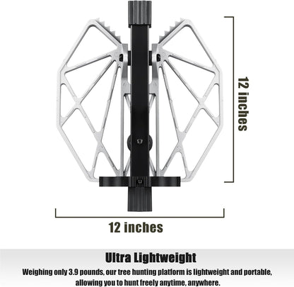 Saddle Hunting Platform: Cast Aluminum Tree Saddle Platform, Lightweight Hunting Saddle Platform, Fully Adjustable Reliable Silent 12''X12'' Hunting Platform, Saddle Hunting Accessories