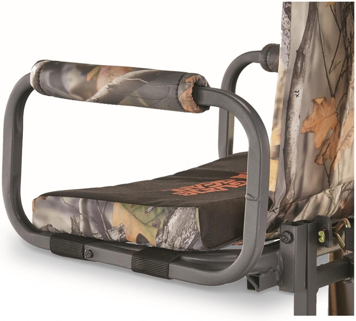 Deluxe Hang-On Tree Stand Chair for Hunting Cushion Seat Hunt Gear Equipment Accessories, Camo