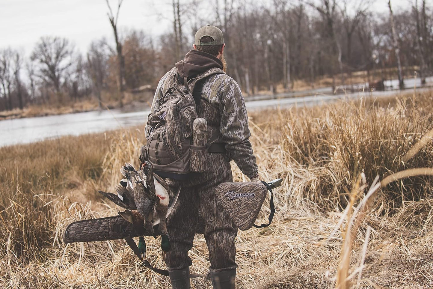 Marsh Hunting Seat, Adjustable 36" Stake Hunting Seat with Carrying Strap
