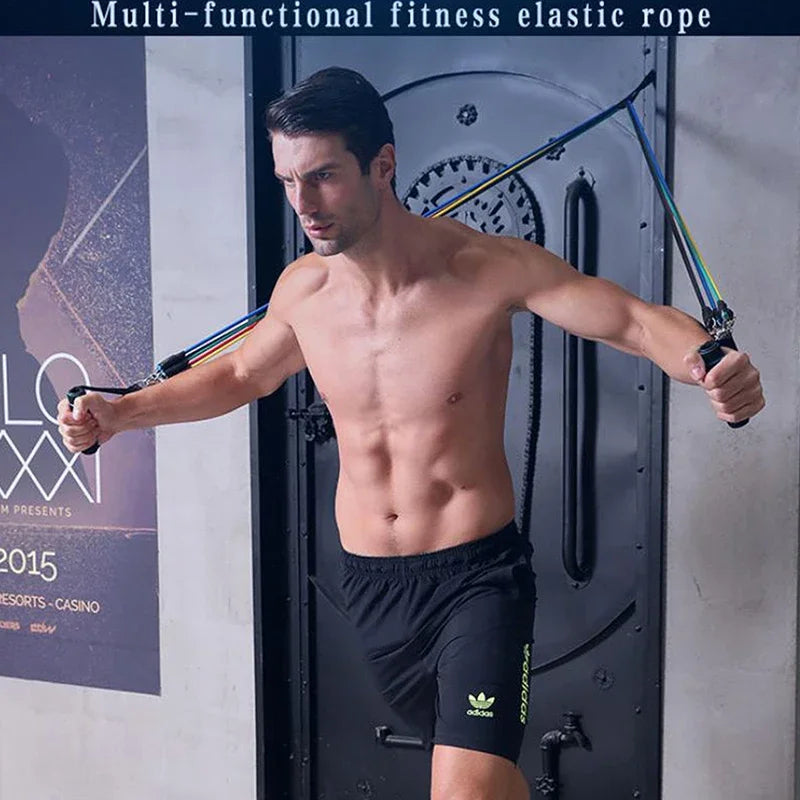 11 Piece Set of Muscle Training Straps, Multifunctional Fitness Tension Strap, Fitness Tension Training Harness, Elastic Rope