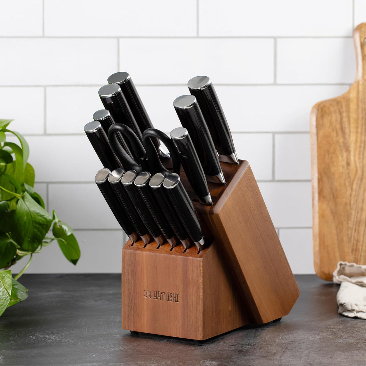 Yatoshi Knives Kitchen Knife Set with Block CLA1