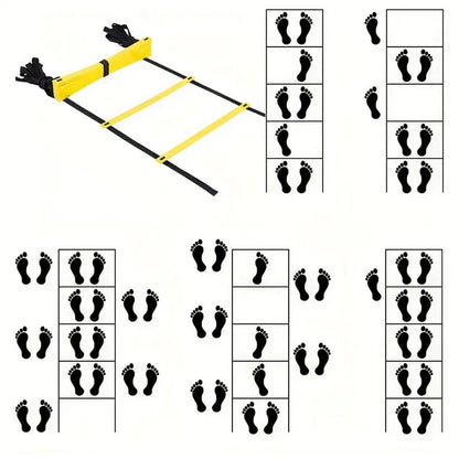 Sports Agility Ladder Football Adjustable Nylon Strap Jumping Ladder Speed Fitness Body Coordination Warm-Up Training Tool