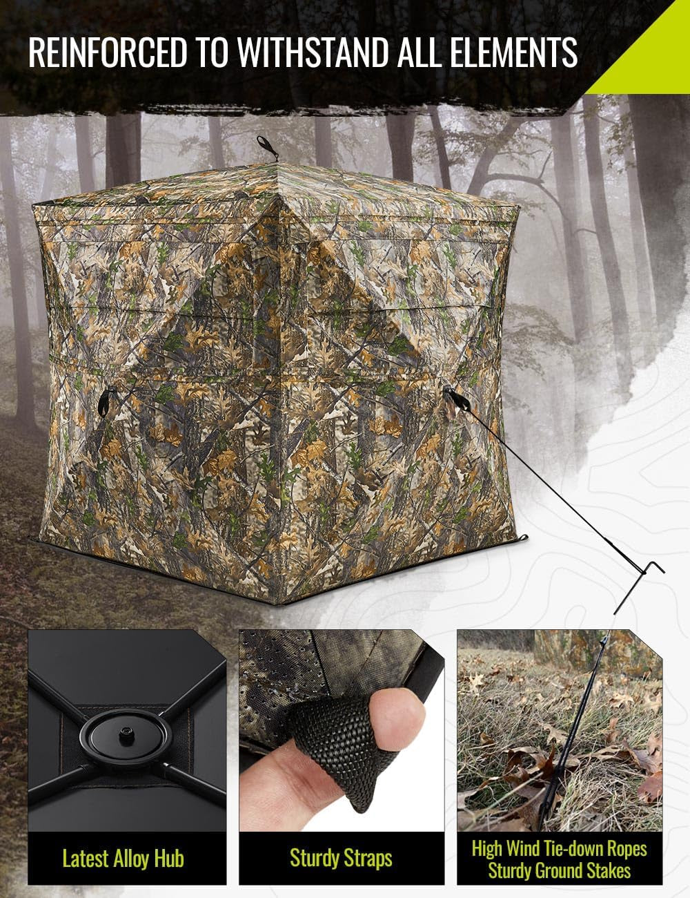 Hunting Blind, 270°/360° See through Ground Blind