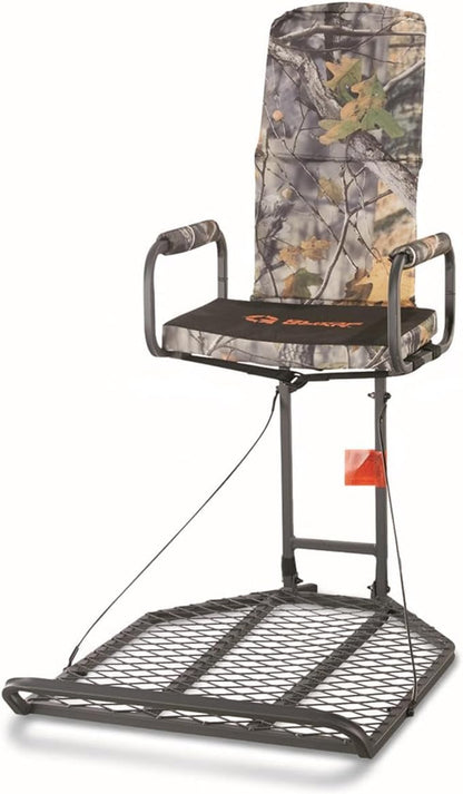 Deluxe Hang-On Tree Stand Chair for Hunting Cushion Seat Hunt Gear Equipment Accessories, Camo