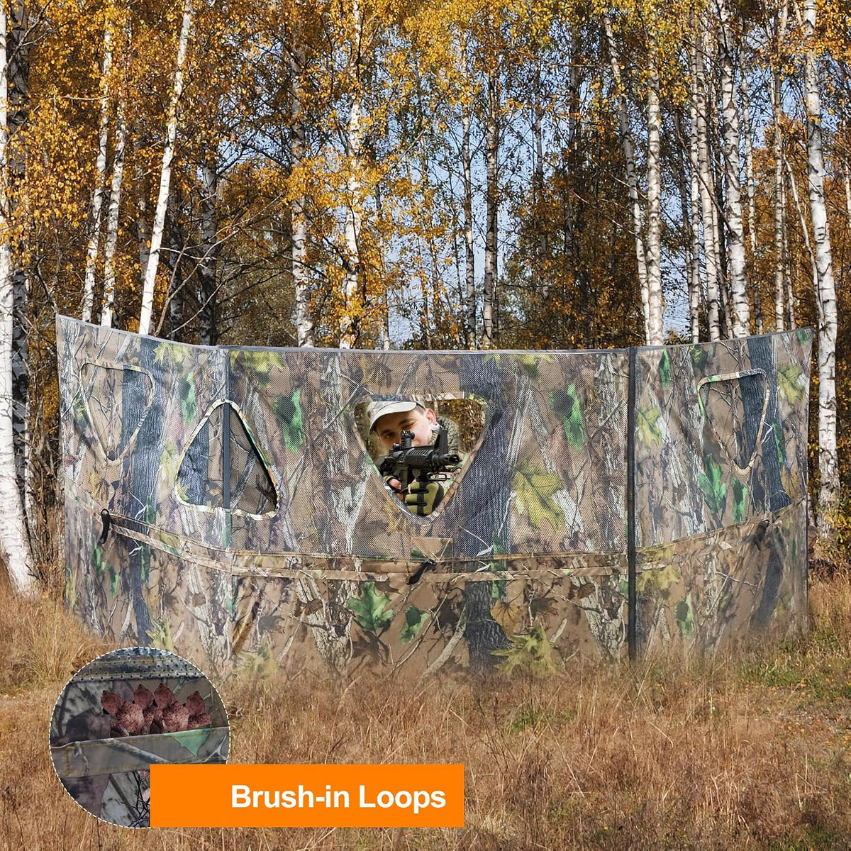 Hunting Blind 3-Panel Ground Blind with Carrying Bag Portable Hunting Ground Blinds for Deer Waterfowl Turkey Hunting