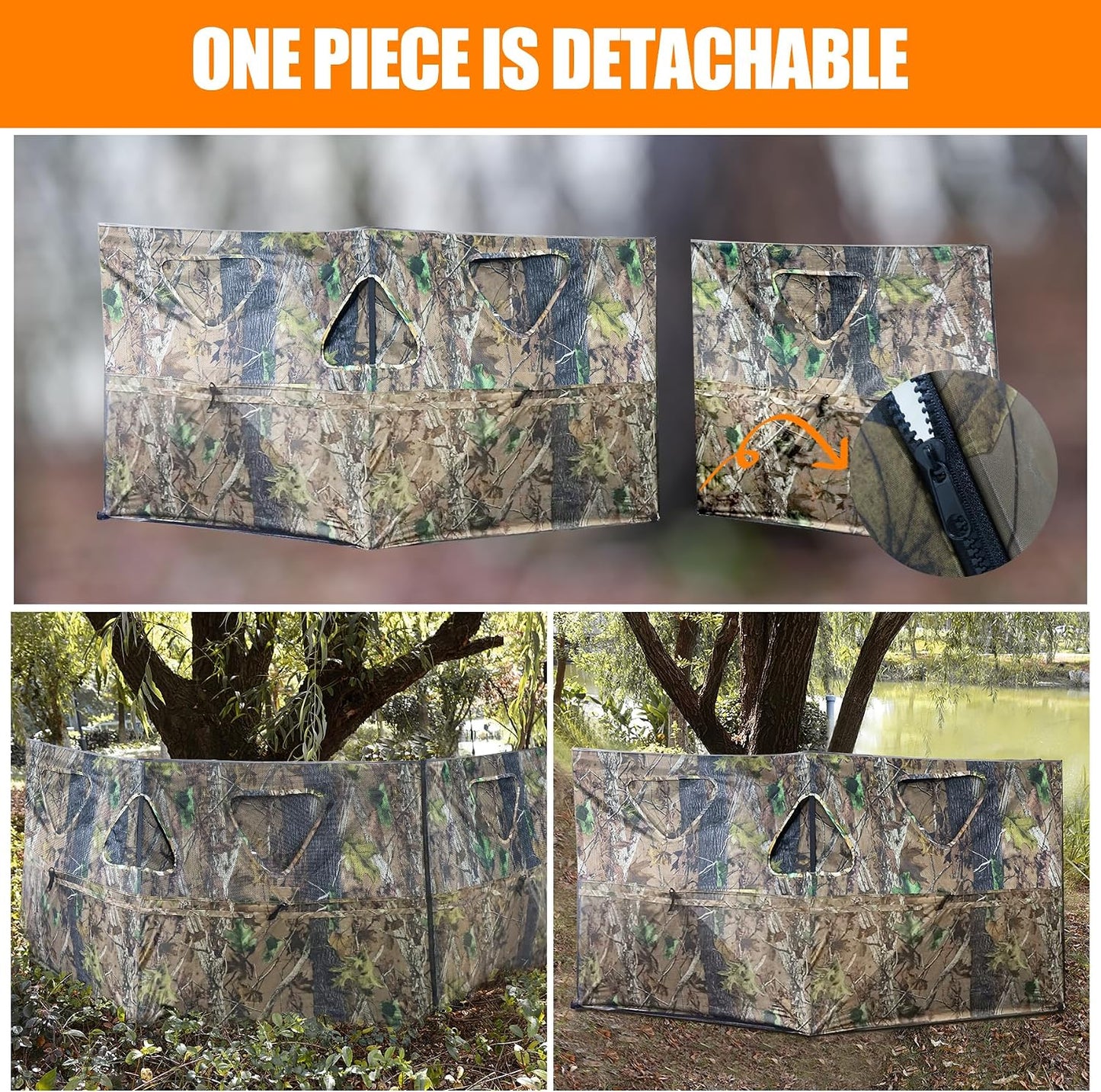 Hunting Blind 3-Panel Ground Blind with Carrying Bag Portable Hunting Ground Blinds for Deer Waterfowl Turkey Hunting