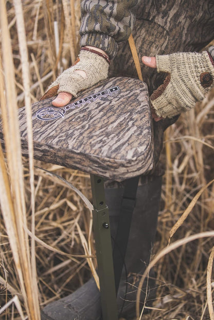 Marsh Hunting Seat, Adjustable 36" Stake Hunting Seat with Carrying Strap
