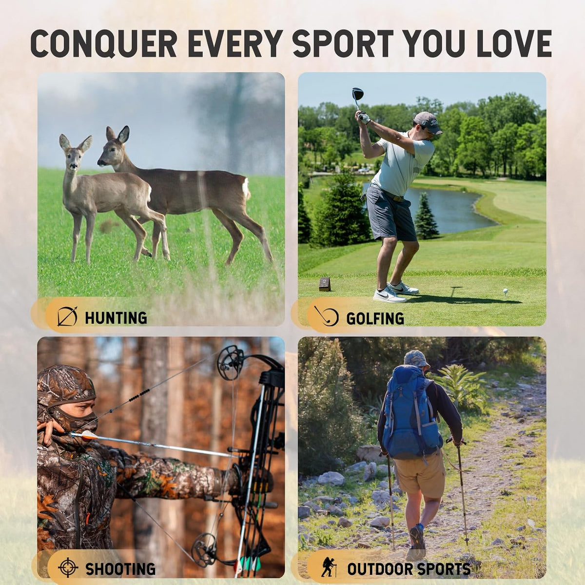 Range Finder for Hunting, 1200Y Golf Hunting Rangefinder, 6X Magnification Laser Rangefinder, Waterproof Range Finder for Hunter with Slope Mode, Free Battery, Carrying Case