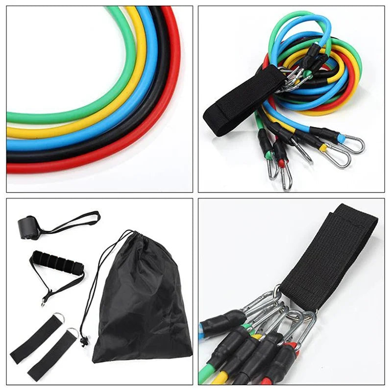 11 Piece Set of Muscle Training Straps, Multifunctional Fitness Tension Strap, Fitness Tension Training Harness, Elastic Rope