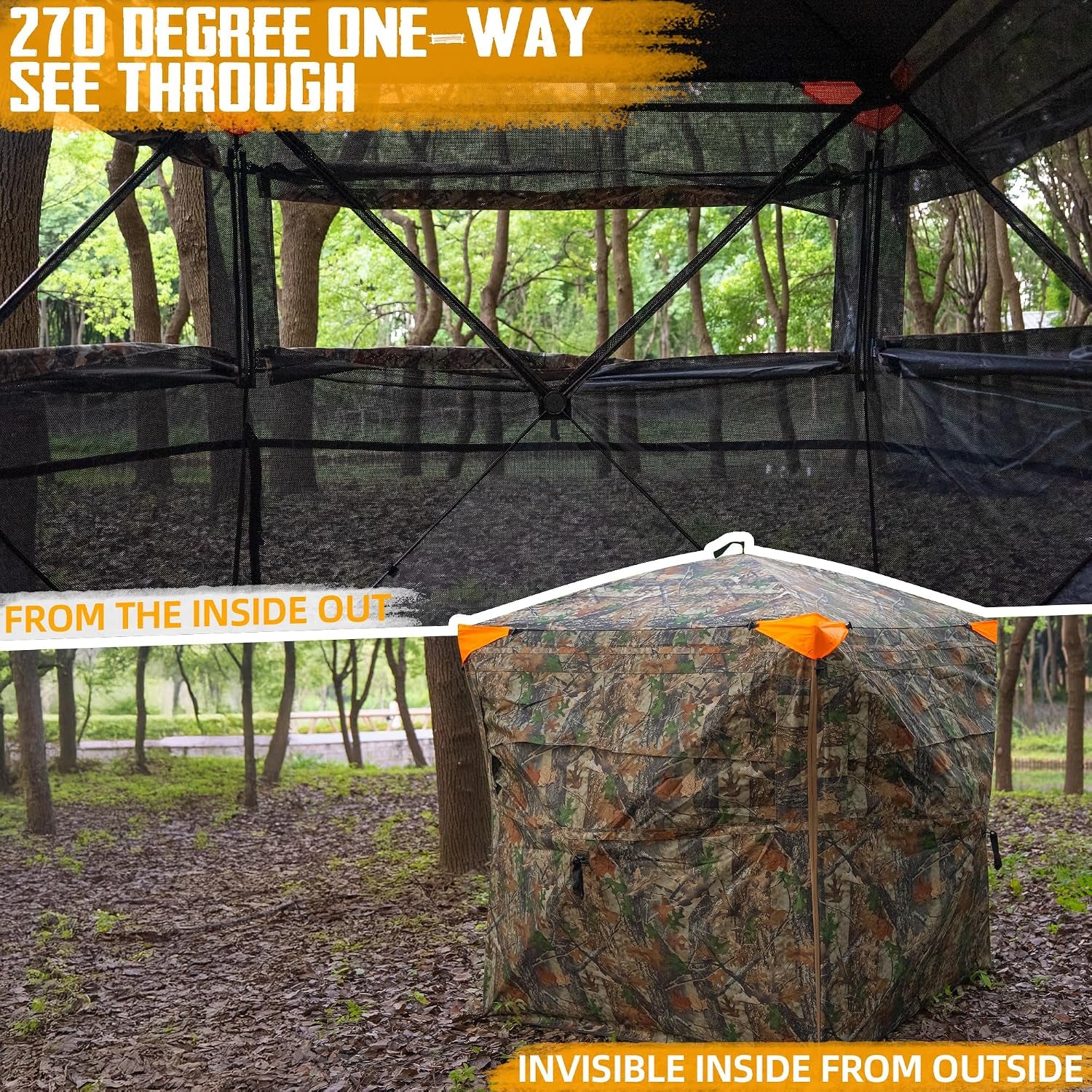 Hunting Blind 270° See through Ground Blind for Deer Turkey Hunting
