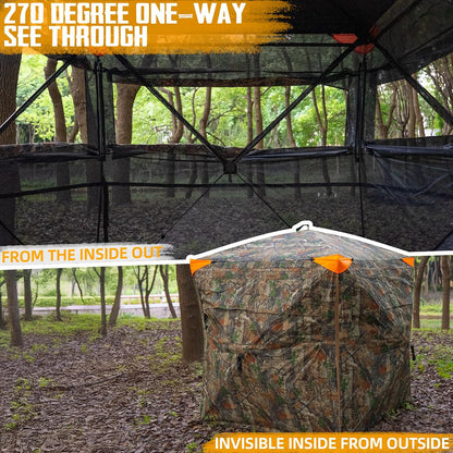 Hunting Blind 270° See through Ground Blind for Deer Turkey Hunting