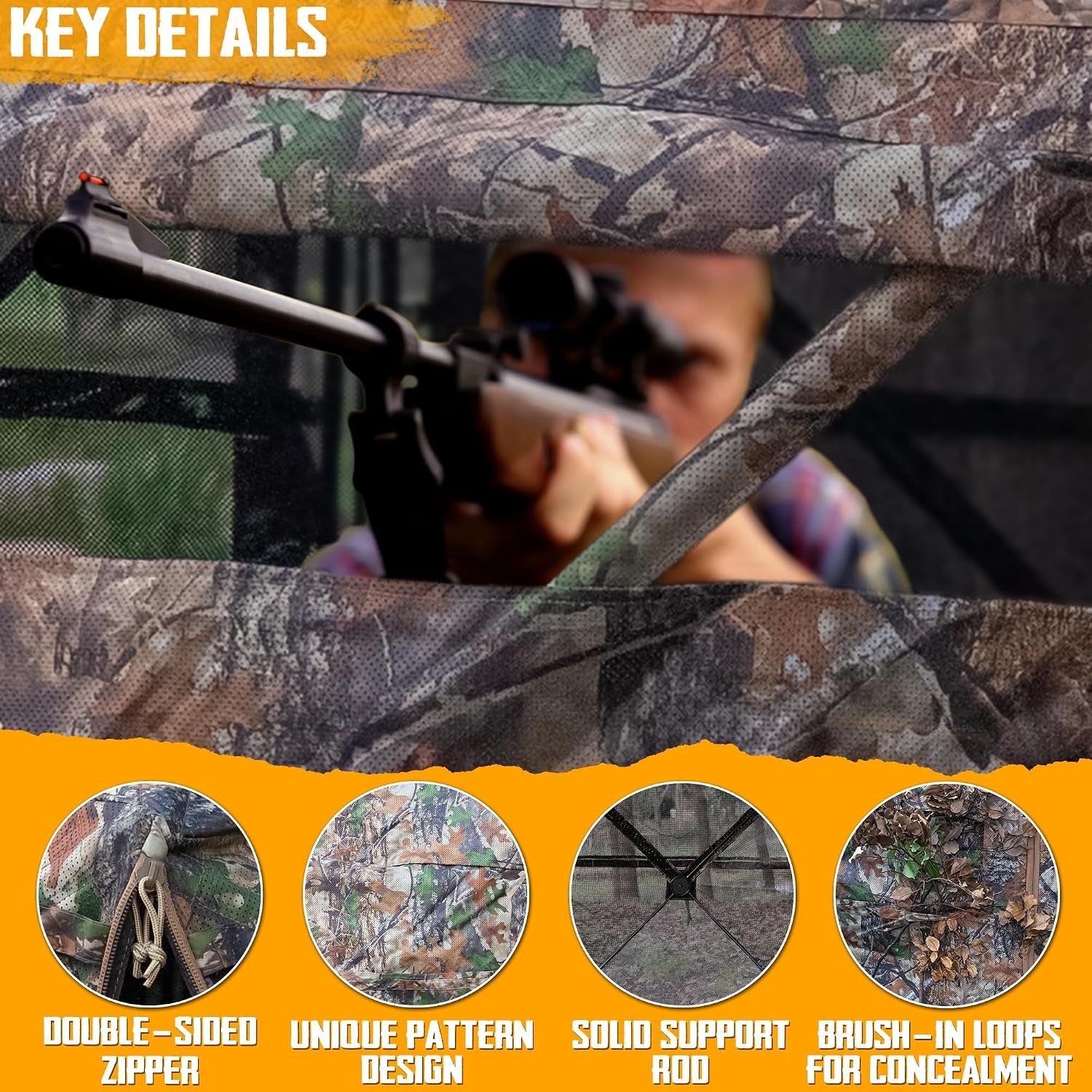 Hunting Blind 270° See through Ground Blind for Deer Turkey Hunting