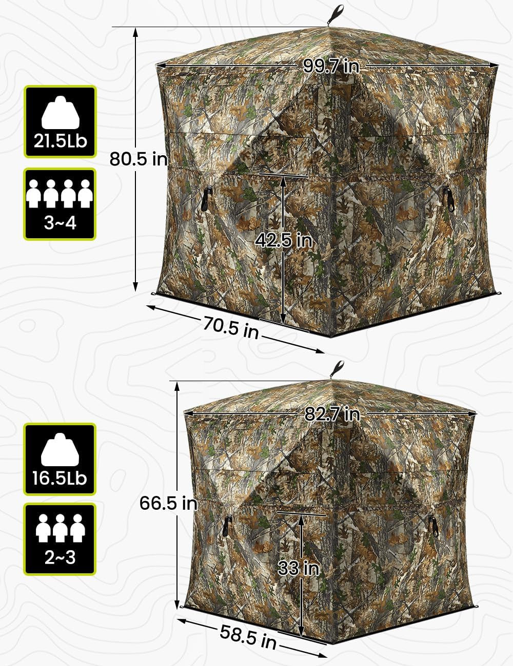 Hunting Blind, 270°/360° See through Ground Blind