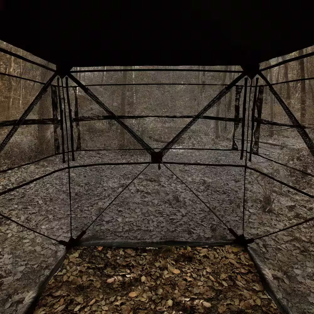 Hunting Blind, 270° See through Ground Blind, Portable Resilient Hunting Tent, 1-2 Person Pop up Deer Blind for Hunting