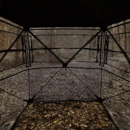 Hunting Blind, 270° See through Ground Blind, Portable Resilient Hunting Tent, 1-2 Person Pop up Deer Blind for Hunting